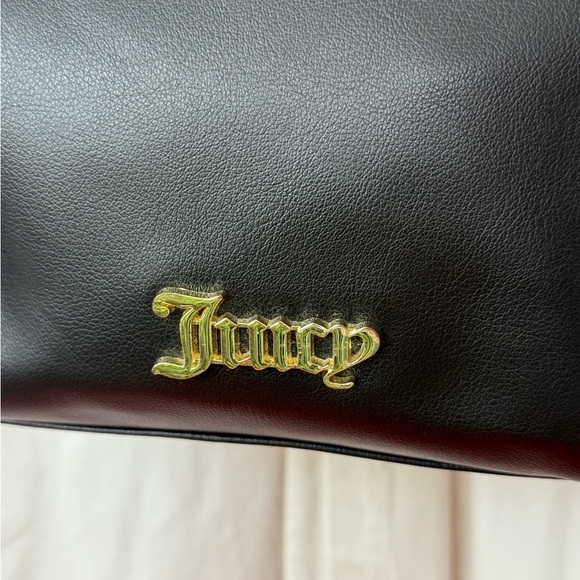 Juicy Couture Black FauxLeather Convertible Crossbody Shoulder Satchel Purse EUC - Picture 4 of 8